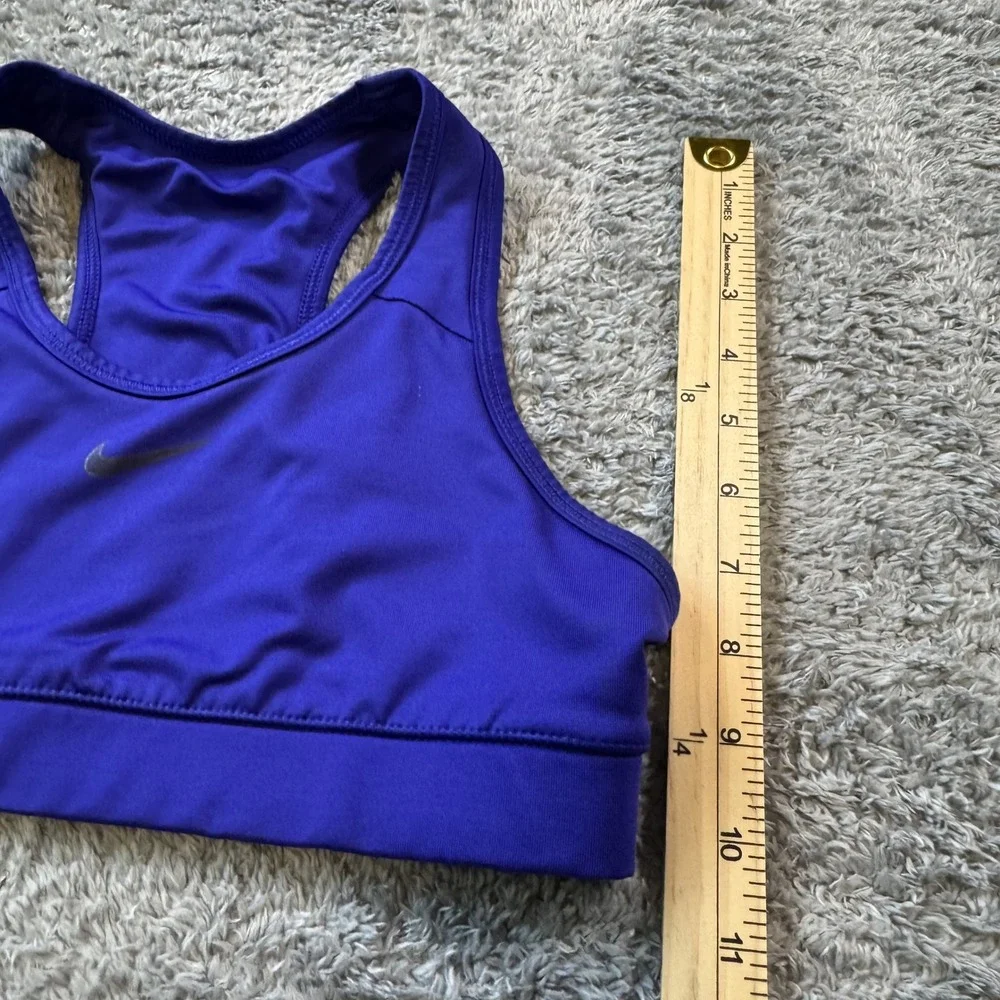 Nike Dri-FIT Swoosh Sports Bra Medium Purple Solid Racerback Activewear
